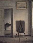 Vilhelm Hammershoi Interior with the Artists Easel Spain oil painting artist